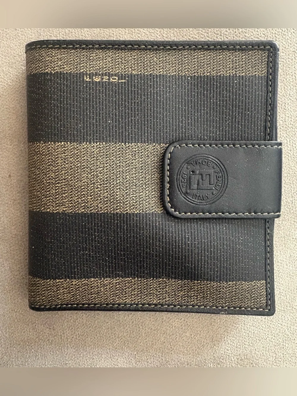 Fendi Striped Pequin Bi-Fold Wallet